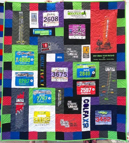 Race Bib Numbers Can Be Used In a Tshirt Quilt